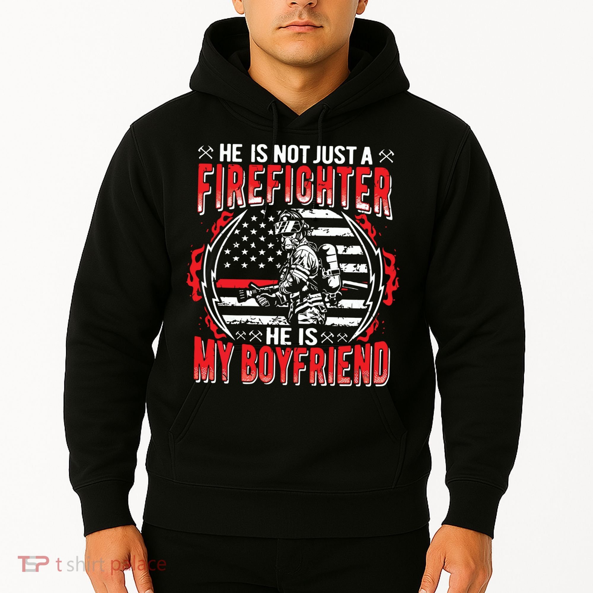 My Boyfriend Is A Firefighter Thin Red Line Fire Girlfriend Hoodie