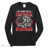 My Boyfriend Is A Firefighter Thin Red Line Fire Girlfriend Long Sleeve Shirt thumb 0