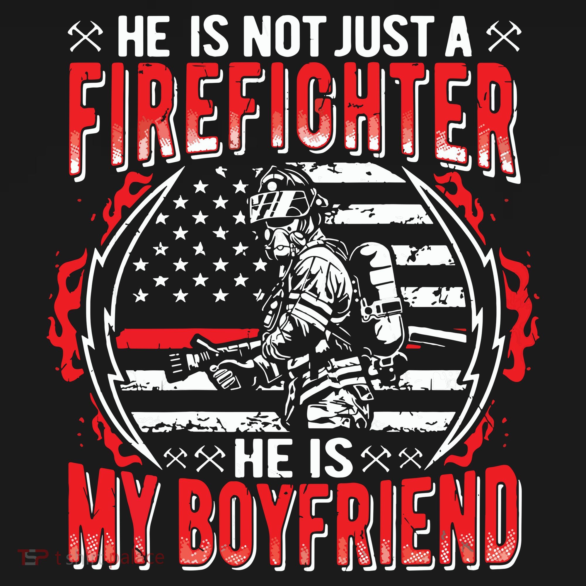 My Boyfriend Is A Firefighter Thin Red Line Fire Girlfriend T-Shirt
