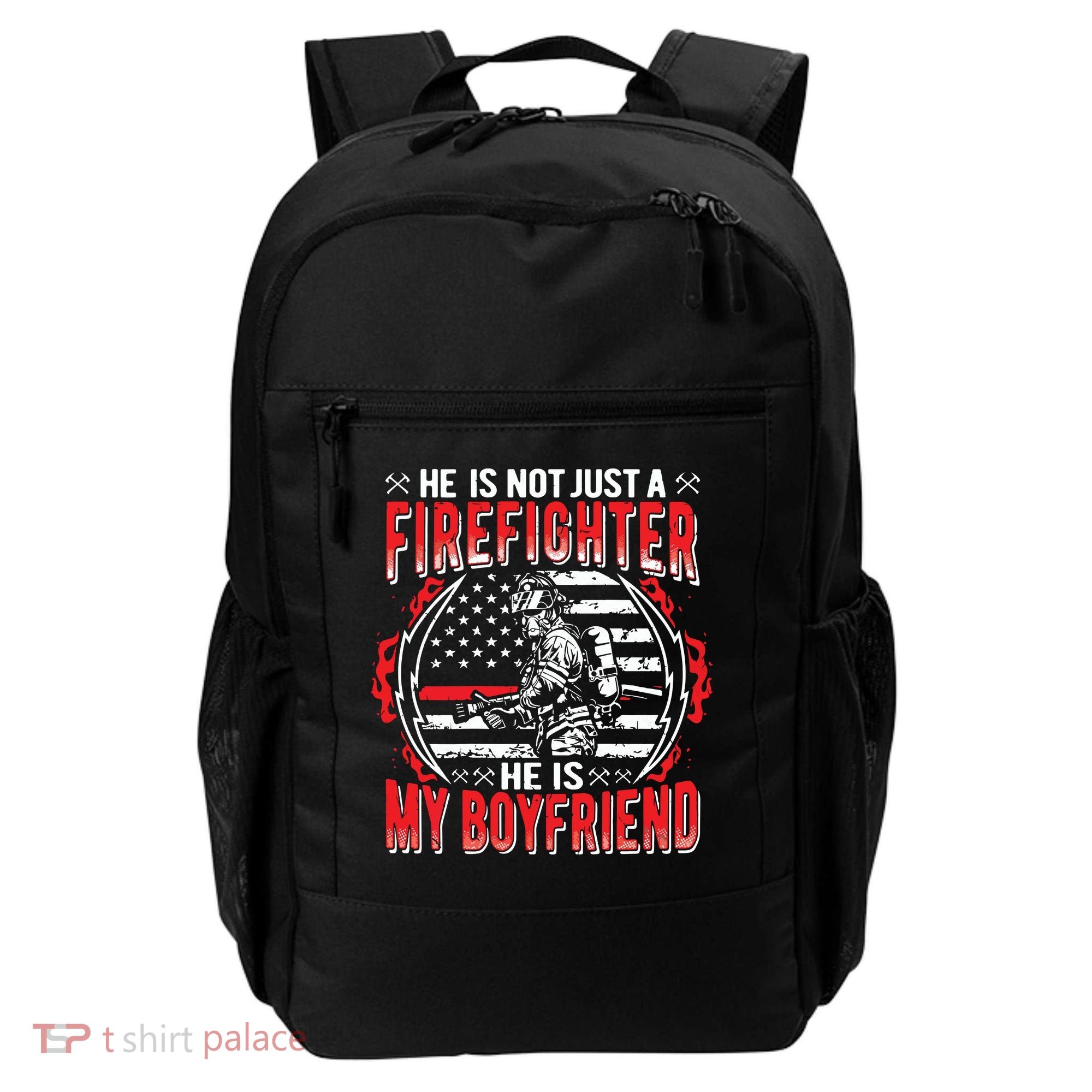 My Boyfriend Is A Firefighter Thin Red Line Fire Girlfriend Backpack