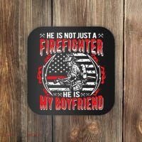 My Boyfriend Is A Firefighter Thin Red Line Fire Girlfriend Coaster thumb 0