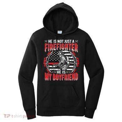 My Boyfriend Is A Firefighter Thin Red Line Fire Girlfriend Women's Hoodie