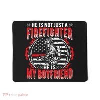 My Boyfriend Is A Firefighter Thin Red Line Fire Girlfriend Mousepad thumb 0