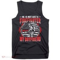 My Boyfriend Is A Firefighter Thin Red Line Fire Girlfriend Tank Top thumb 0