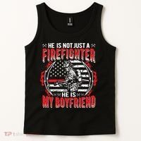 My Boyfriend Is A Firefighter Thin Red Line Fire Girlfriend Tank Top thumb 2