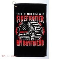 My Boyfriend Is A Firefighter Thin Red Line Fire Girlfriend Golf Towel thumb 0