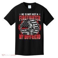 My Boyfriend Is A Firefighter Thin Red Line Fire Girlfriend Kids T-Shirt thumb 0