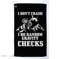 Mountain Bike I Don't Crash Do Random Gravity Checks Funny Golf Towel thumb 0
