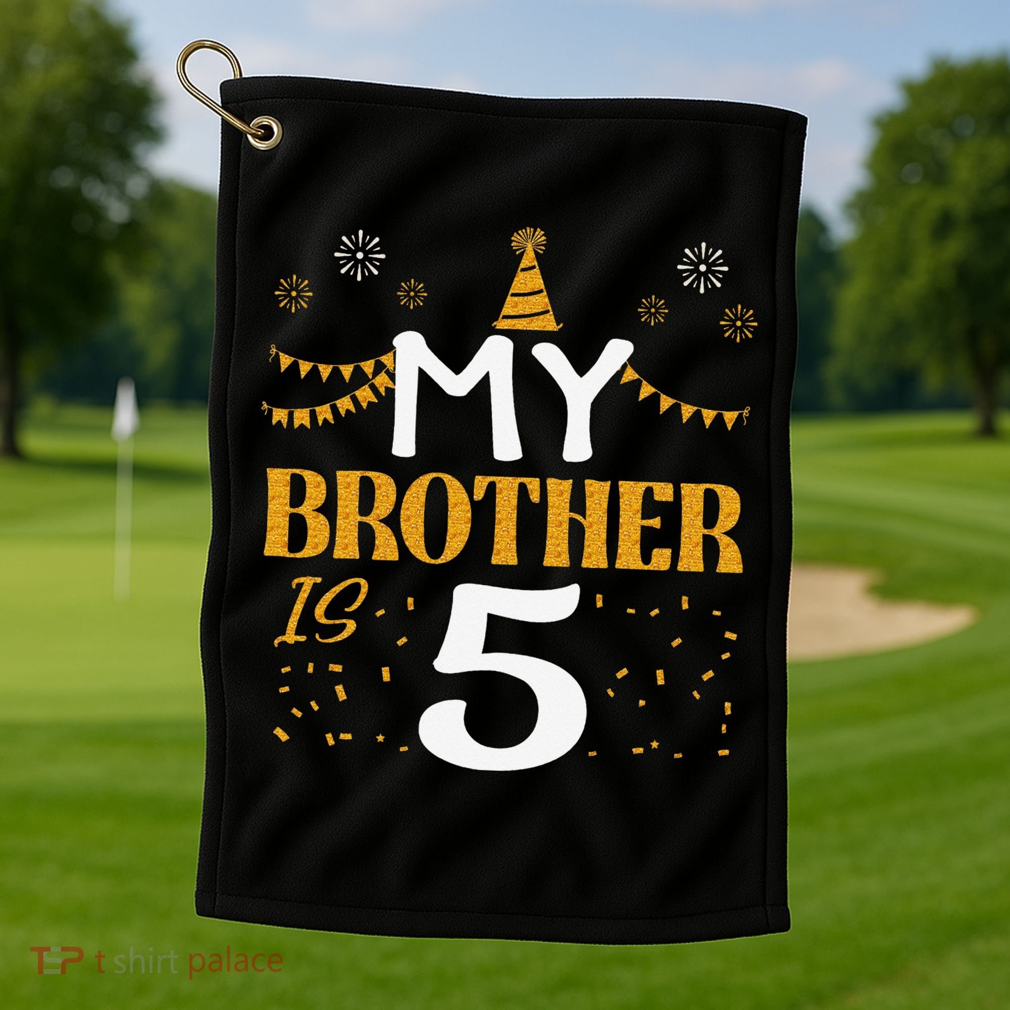My Brother Is 5 5th Birthday 2020 5 Years Old Brother Gift Golf Towel