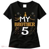 My Brother Is 5 5th Birthday 2020 5 Years Old Brother Gift Women's T-Shirt thumb 0
