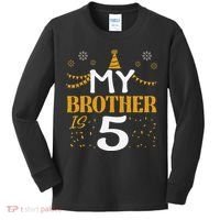 My Brother Is 5 5th Birthday 2020 5 Years Old Brother Gift Kids Long Sleeve Shirt thumb 0