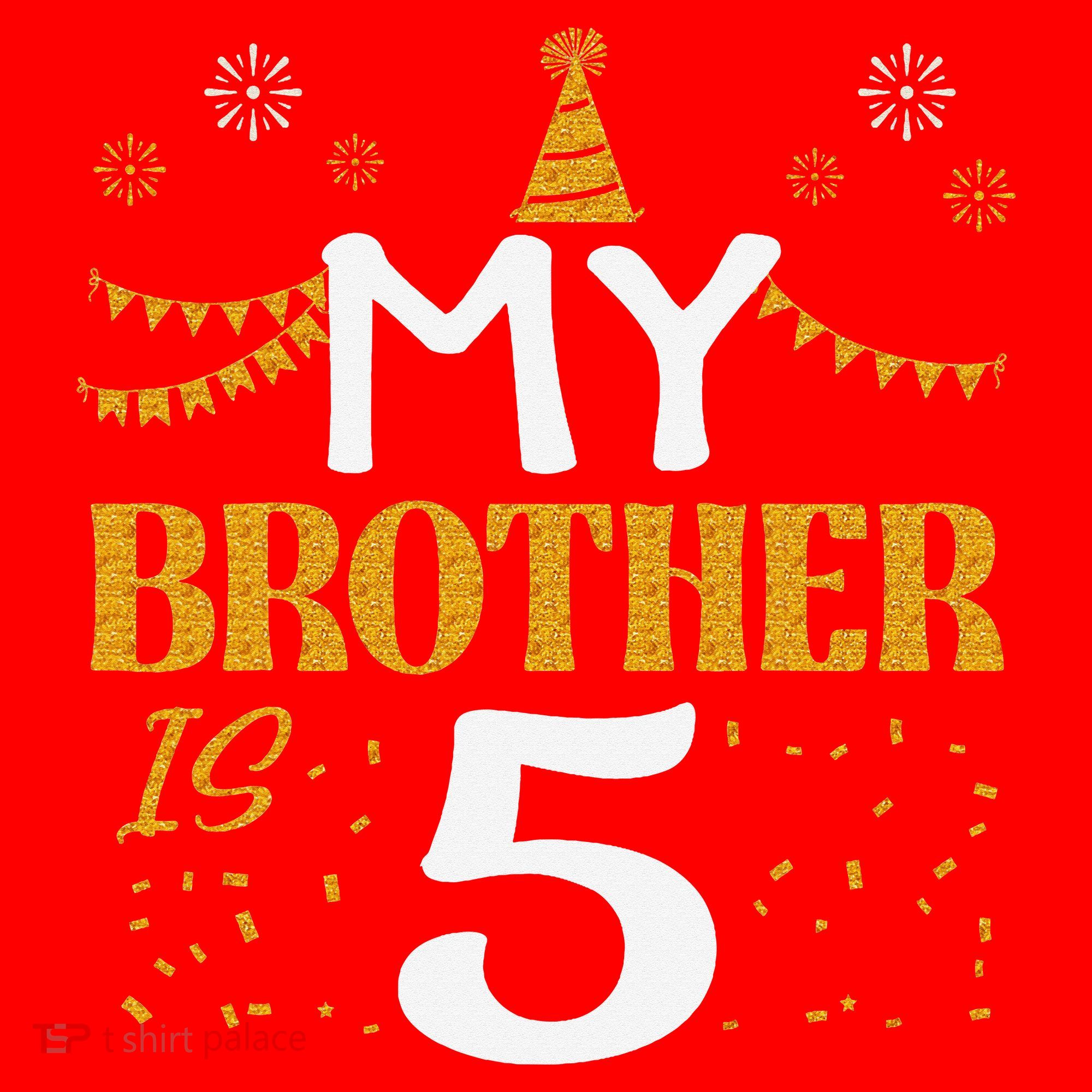 My Brother Is 5 5th Birthday 2020 5 Years Old Brother Gift Santa Hat