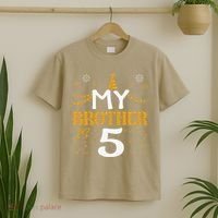My Brother Is 5 5th Birthday 2020 5 Years Old Brother Gift T-Shirt thumb 2