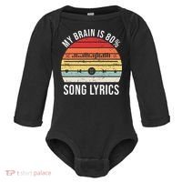 My Brain Is 80 Percent Song Lyrics Baby Long Sleeve Bodysuit thumb 0