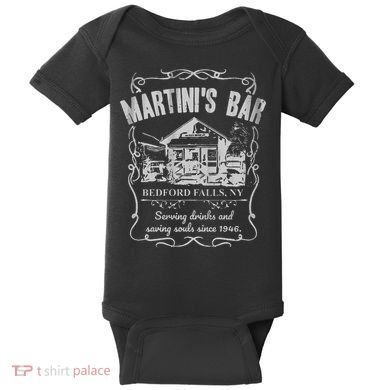 Martini's Bar It's A Wonderful Life Baby Bodysuit