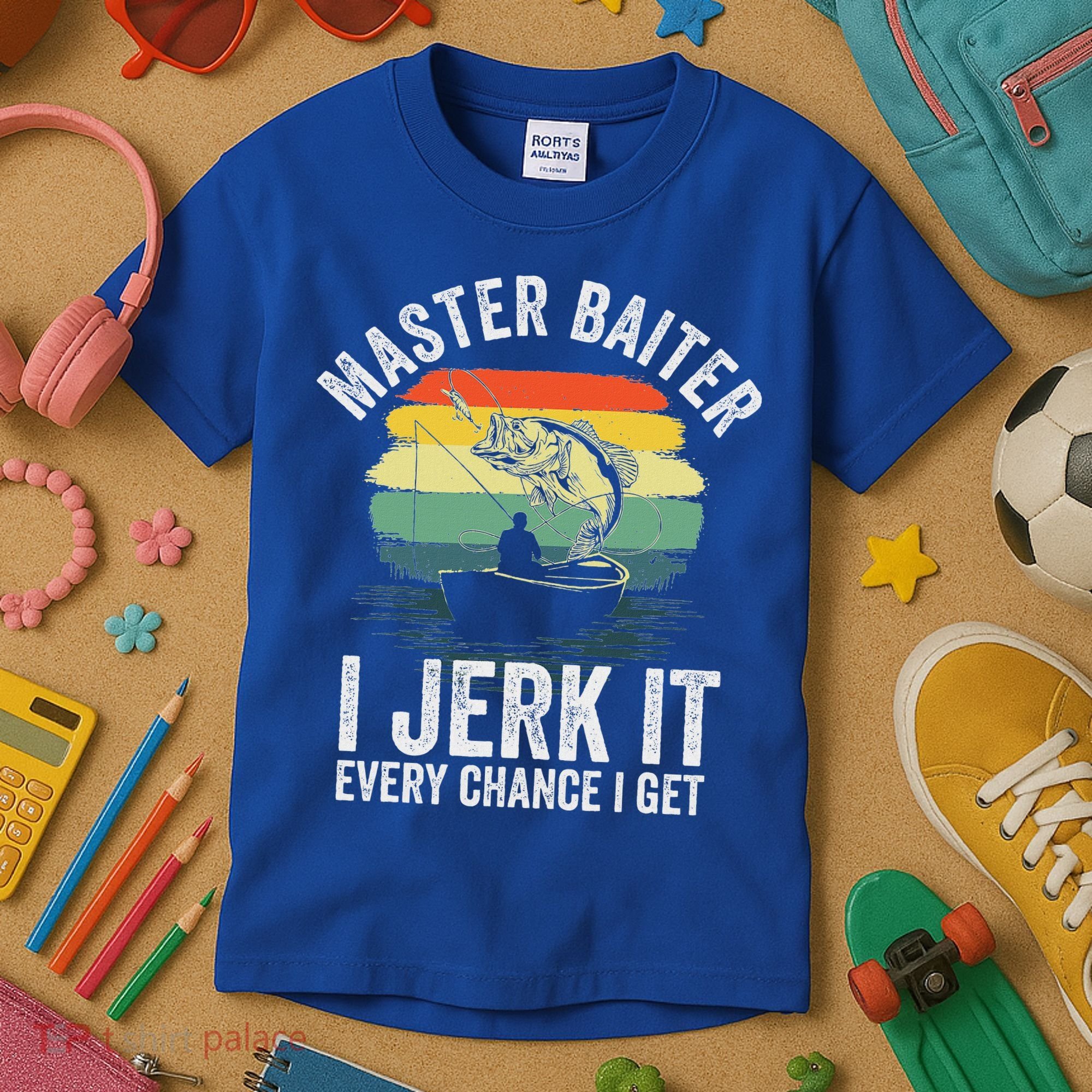 Master Baiter I Jerk It Every Chance I Get Kids T-Shirt
