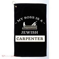 My Boss Is A Jewish Carpenter Golf Towel thumb 0