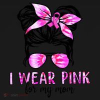 Messy Bun I Wear Pink For My Mom Breast Cancer Women's Tank Top thumb 5