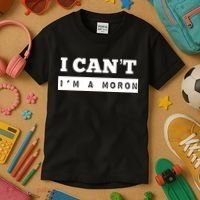 Moron Baseball I Can’T I’M A Moron Kids T-Shirt thumb 3