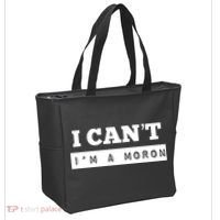 Moron Baseball I Can’T I’M A Moron Tote Bag thumb 2