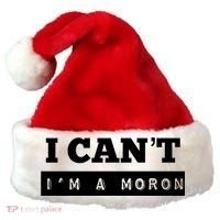 Moron Baseball I Can’T I’M A Moron Santa Hat thumb 0