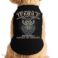 My Body Is A Temple Ancient And Crumbling Owl Lover Doggie Tank thumb 0