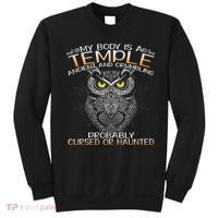 My Body Is A Temple Ancient And Crumbling Owl Lover Sweatshirt thumb 0