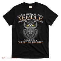 My Body Is A Temple Ancient And Crumbling Owl Lover T-Shirt thumb 0