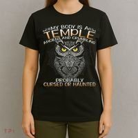 My Body Is A Temple Ancient And Crumbling Owl Lover T-Shirt thumb 4