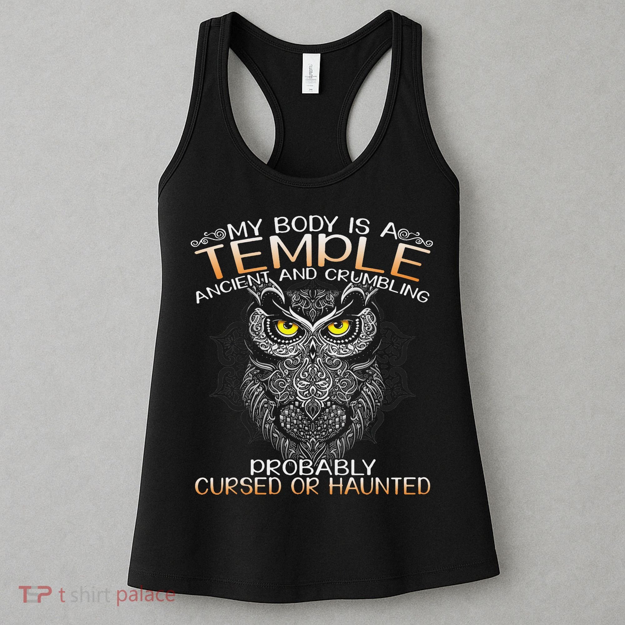 My Body Is A Temple Ancient And Crumbling Owl Lover Women's Tank Top