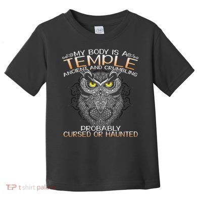 My Body Is A Temple Ancient And Crumbling Owl Lover Toddler T-Shirt