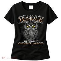 My Body Is A Temple Ancient And Crumbling Owl Lover Women's T-Shirt thumb 0