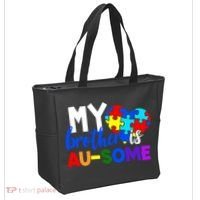 My Brother Is Ausome Autism Awareness Tote Bag thumb 2