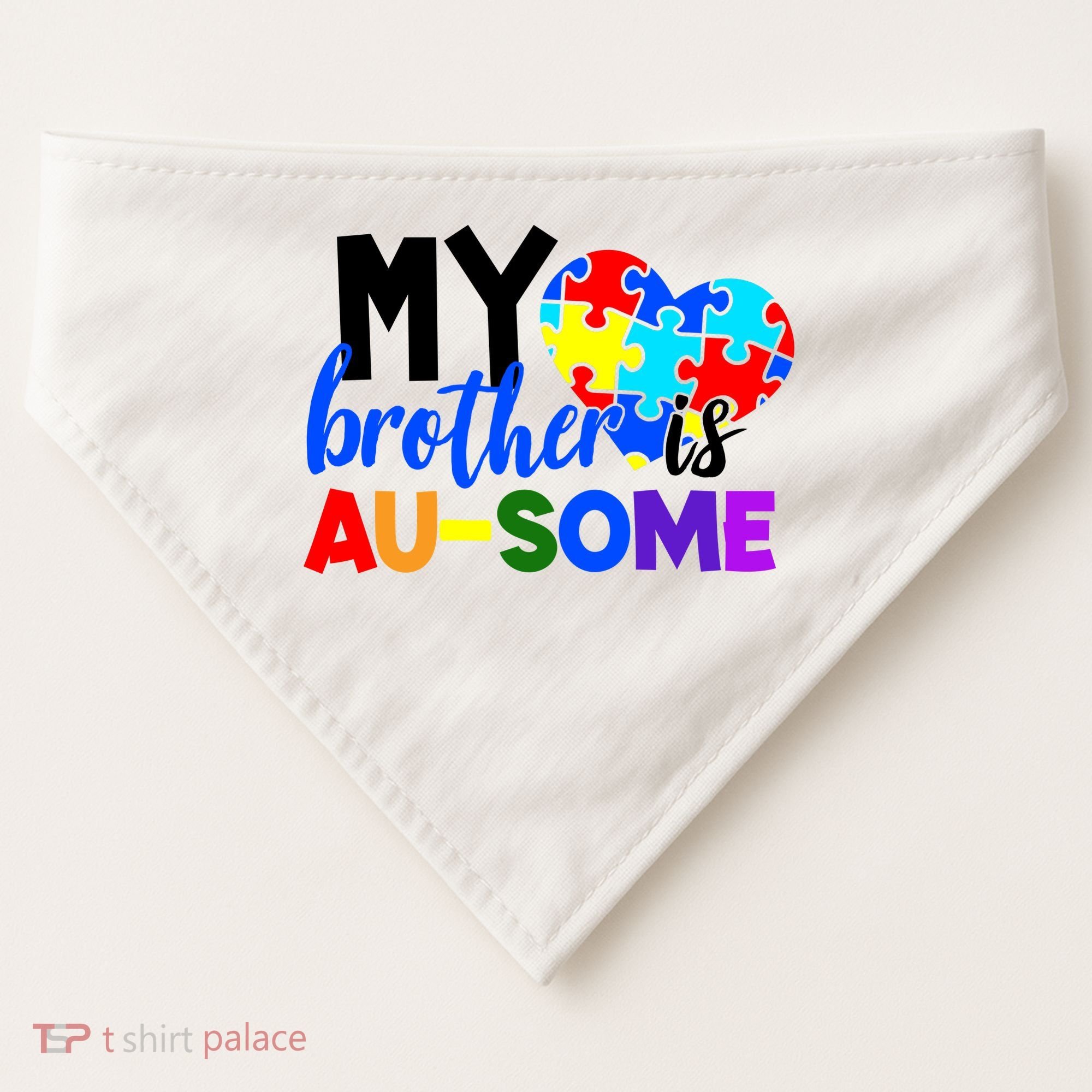 My Brother Is Ausome Autism Awareness USA-Made Doggie Bandana