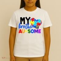 My Brother Is Ausome Autism Awareness T-Shirt thumb 4