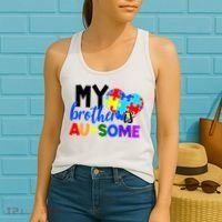 My Brother Is Ausome Autism Awareness Women's Tank Top thumb 2