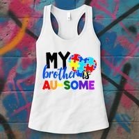 My Brother Is Ausome Autism Awareness Women's Tank Top thumb 3