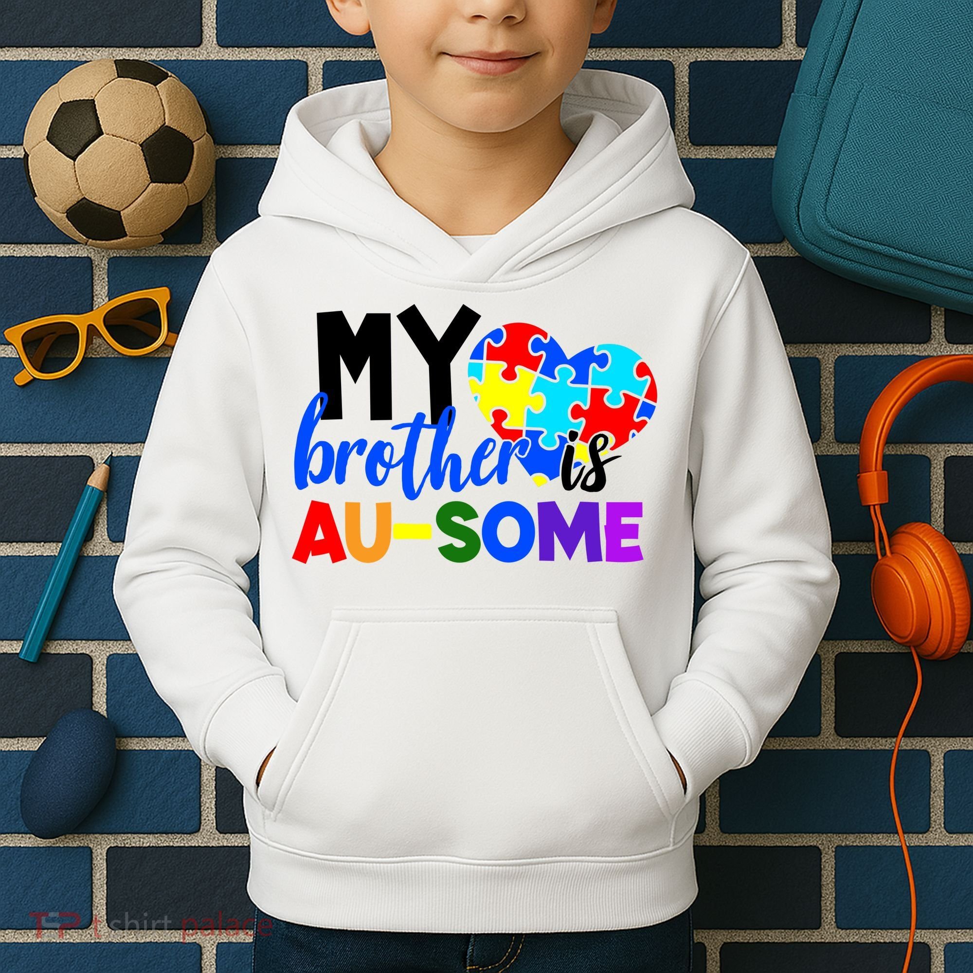 My Brother Is Ausome Autism Awareness Kids Hoodie
