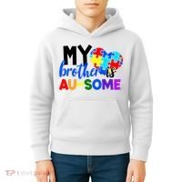 My Brother Is Ausome Autism Awareness Kids Hoodie thumb 4