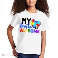 My Brother Is Ausome Autism Awareness Kids T-Shirt thumb 2