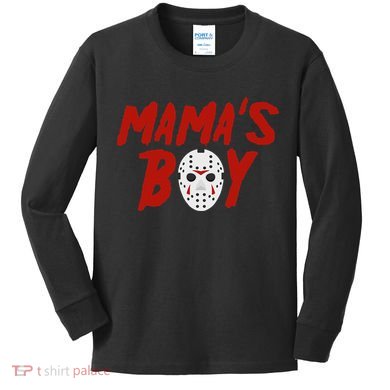 Mama´s Boy I Wish It Was Friday Halloween Kids Long Sleeve Shirt