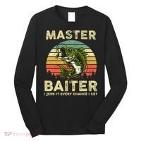 Master Baiter I Jerk It Every Chance I Get Funny Fishing Long Sleeve Shirt thumb 0