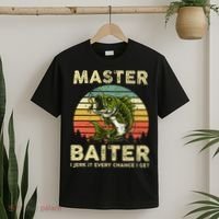 Master Baiter I Jerk It Every Chance I Get Funny Fishing T-Shirt thumb 2