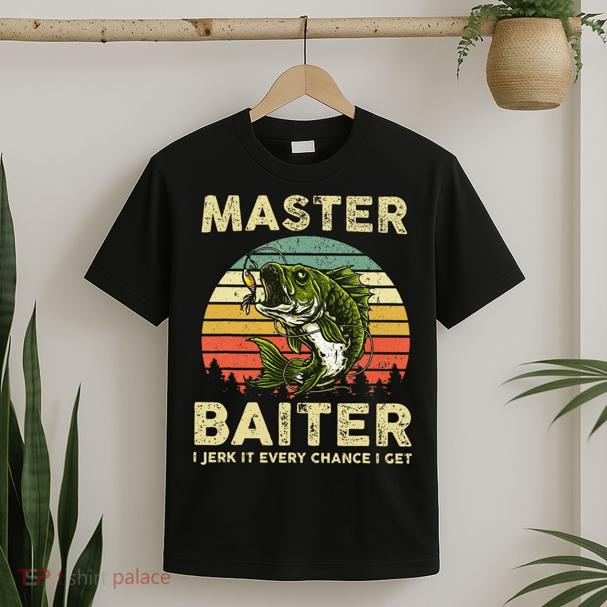 Master Baiter I Jerk It Every Chance I Get Funny Fishing T-Shirt