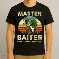 Master Baiter I Jerk It Every Chance I Get Funny Fishing T-Shirt thumb 3