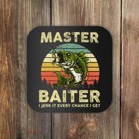 Master Baiter I Jerk It Every Chance I Get Funny Fishing Coaster thumb 0