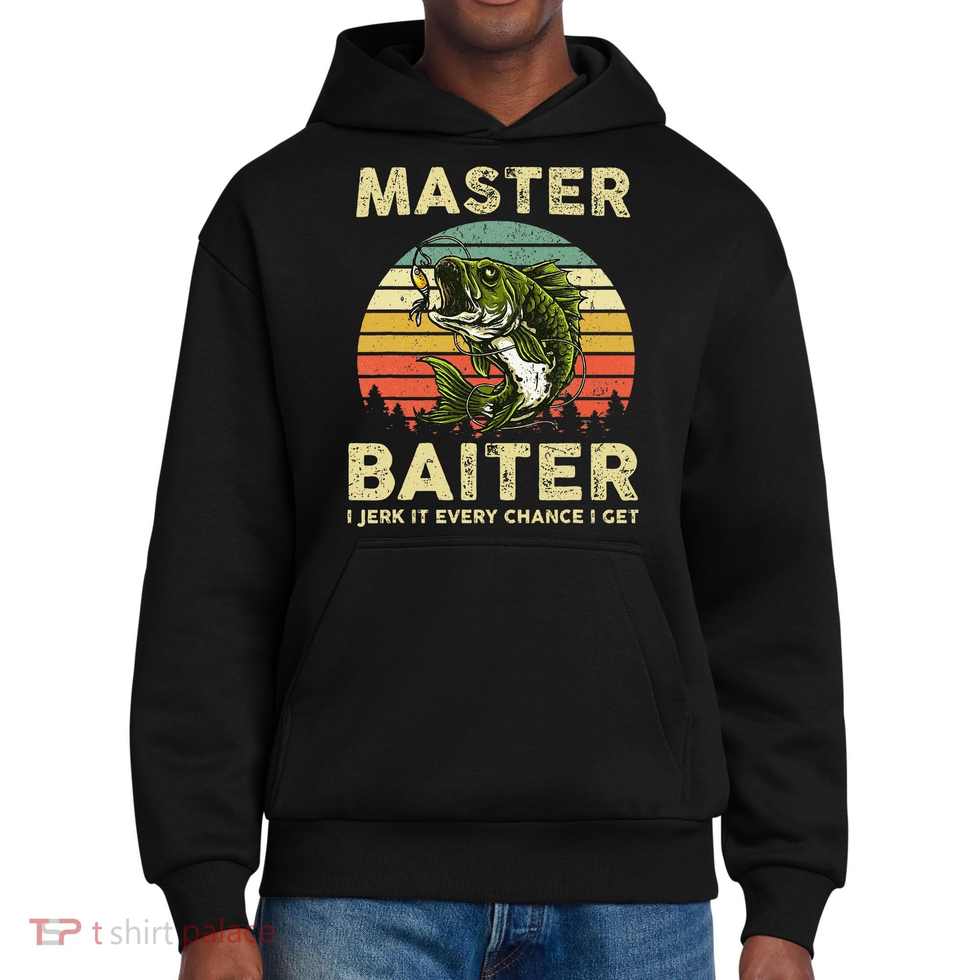 Master Baiter I Jerk It Every Chance I Get Funny Fishing District V.I.T. Heavyweight Hoodie