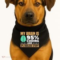 My Brain Is 95% Coding 5% Useless Stuff Great Gift USA-Made Doggie Bandana thumb 1