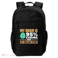 My Brain Is 95% Coding 5% Useless Stuff Great Gift Backpack thumb 0