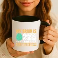 My Brain Is 95% Coding 5% Useless Stuff Great Gift Coffee Mug thumb 3